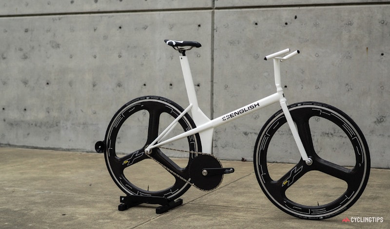 Cuadro de acero pintado a mano por English Cycles para Graeme Obree
