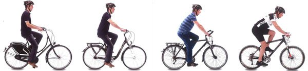 Posición del ciclista con diferente longitud de potencia