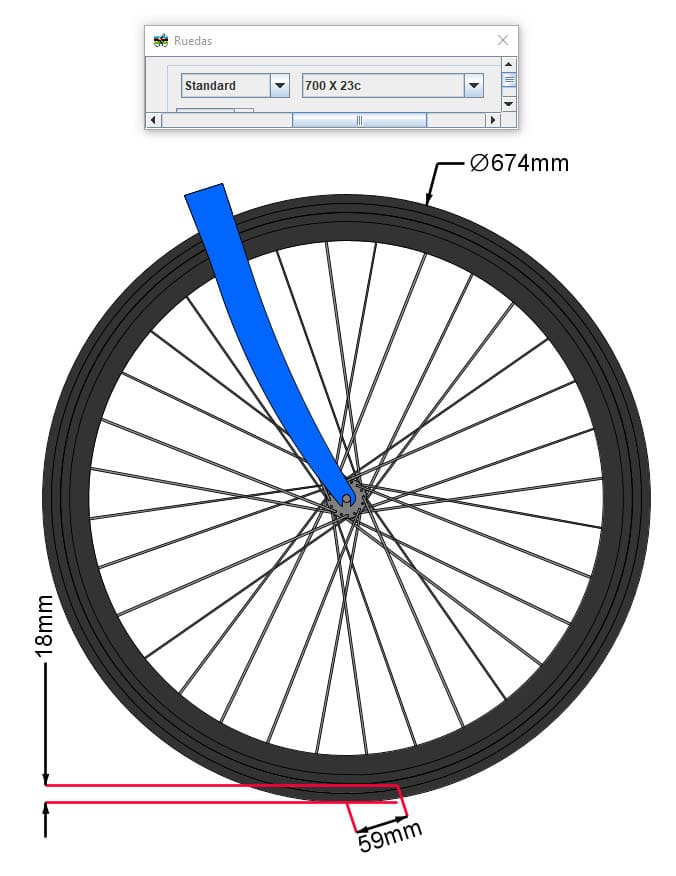 Wheel flop con cubierta 700x23