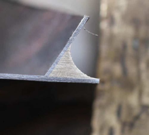 Corte de una soldadura fillet brazing
